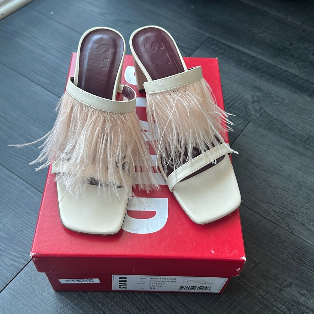 Staud cloth feather mules